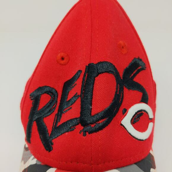 New Era 9Forty Cincinnati Reds Red Camo Snapback Hat Size Child Embroidered Logo - Picture 3 of 12